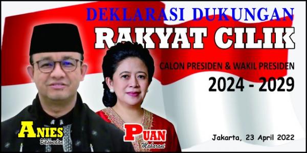 Perhimpunan Masyarakat Wong Cilik Deklarasikan Anies - Puan Maharani untuk Pilpres 2024