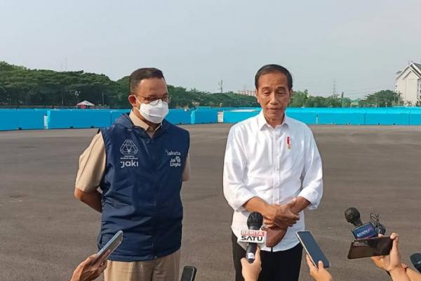 Tinjau Sirkuit Formula E Di Ancol, Jokowi Didampingi Anies Baswedan  