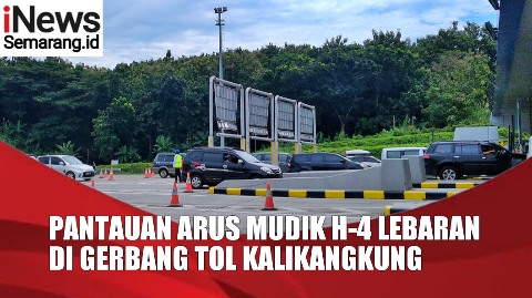 VIDEO Pantauan Arus Mudik Hari ini H-4 Lebaran di Gerbang Tol Kalikangkung, Kamis 28 April 2022