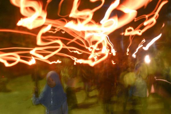Pawai Obor Malam Takbiran Sambut Hari Raya Idul Fitri 1443 H