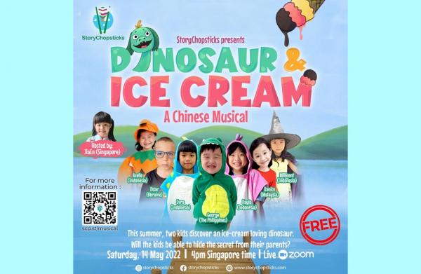 Murid StoryChopsticks dari 5 Negara Pentas Drama Musikal Anak Berbahasa Cina, Dinosaur and Ice Cream