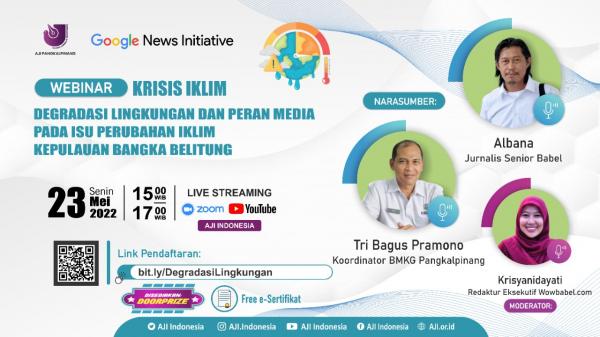 Puluhan Jurnalis, Mahasiswa dan Aktivis Daftar Webinar Krisis Iklim AJI Pangkalpinang