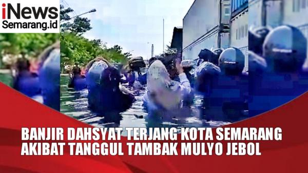 VIDEO Banjir Dahsyat Terjang Pesisir Kota Semarang Akibat Tanggul Tambak Mulyo Jebol