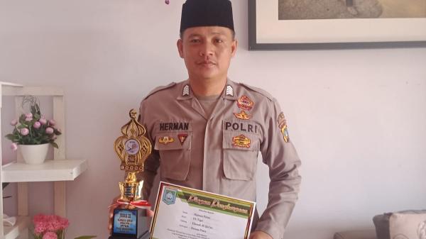 Anggota Polres Bateng, Bripka Herman Pelani Sabet Juara III Lomba MTQH