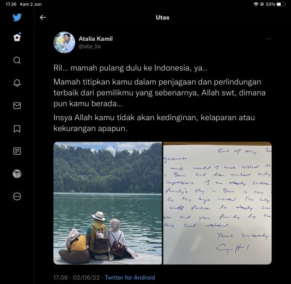 Ibunda Eril Buat Sebuah Utas Twitter yang Menyentuh untuk Putranya, Atalia Kamil: Doa Terbaik Mamah