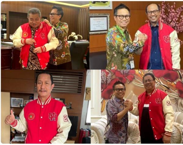 Ketua Harian IKA Unhas Sematkan Jaket IKA ke Wakil Ketua MA dan Hakim Agung