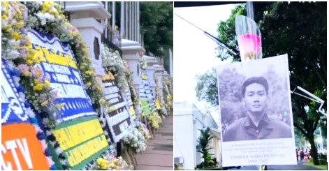 Ribuan Karangan Bunga untuk Eril Penuhi Gedung Pakuan Bandung