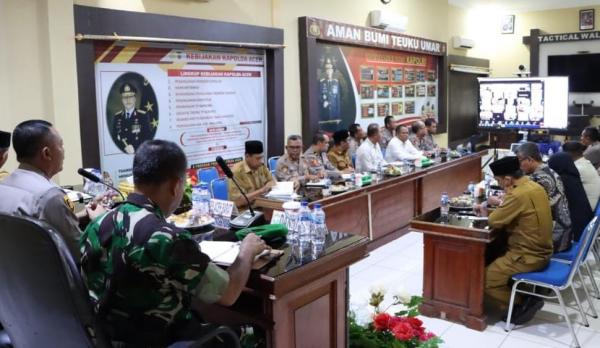 Polres Aceh Barat menggelar Rapat Koordinasi (Rakor) Sinergisitas Tiga Pilar