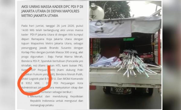 Astaga! Nopol Mobil Komando FPI Reborn dan Mobil Komando Saat PDIP Demo Polres Jakut, Sama!