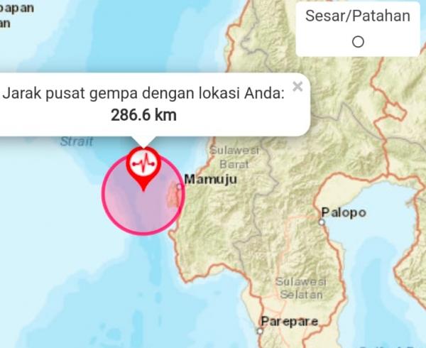 Gempa 5.8 M Guncang Mamuju, Dirasakan Hingga di Toraja