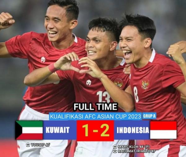 Hasil Kualifikasi Piala Asia 2023: Timnas Indonesia Tundukkan Kuwait