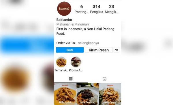 Viral Resto Babiambo, Jual Aneka Olahan Daging Babi Khas Padang