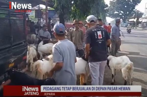 Akibat Penutupan Pasar Hewan Karena Penyakit PMK, Pedagang Nekat Berjualan di Tepi Jalan