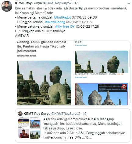 Ramai Tagar Tangkap Roy Suryo, Ia Unggah Kronologi Meme Stupa Borobudur Mirip Jokowi