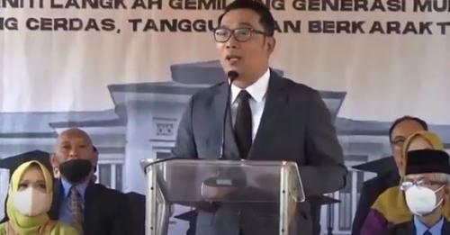 Ridwan Kamil Cerita Persahabatan Eril Dengan Satpam Sekolah di Acara Wisuda Camillia