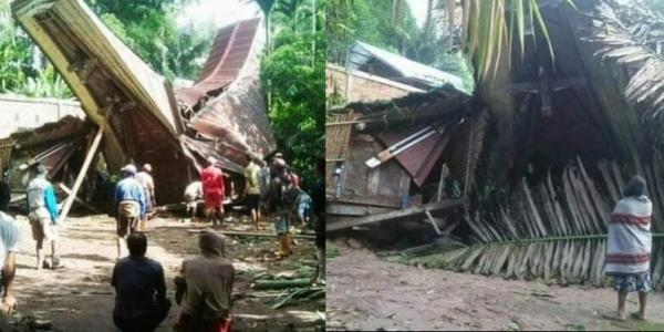 Angin Puting Beliung Hantam Dua Rumah dan Satu Lumbung Padi di Tana Toraja