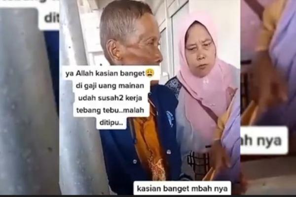 Terlalu! Kakek Buruh Tebang Tebu Di Lampung Dibayar Uang Mainan