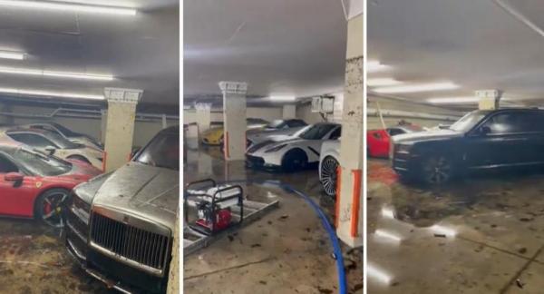 Penampakan Koleksi Mobil Mewah AMG GT hingga Ferrari Terendam Banjir, Sang Pemilik Tepok Jidat