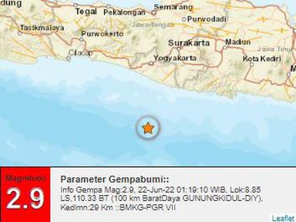 Gempa Terjadi 3 Kali dalam Semalam di Gunungkidul Bantul dan Yogyakarta