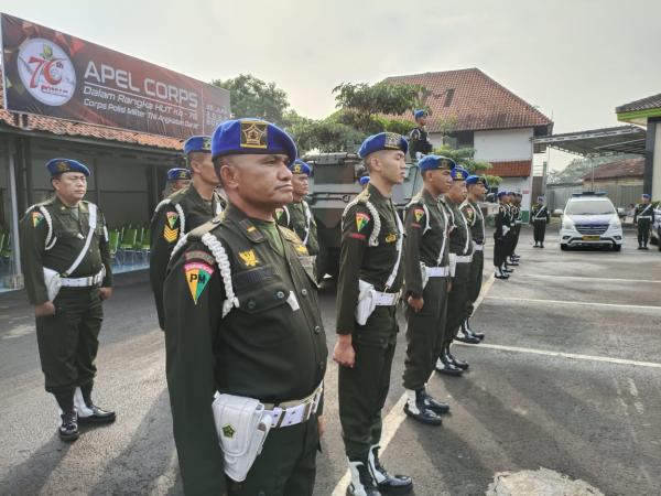 Peringati HUT Corp PM TNI AD ke-76, Denpom III/Bogor Gelar Apel Corp
