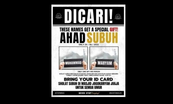 Viral Poster Promo Mirip Holywings di Masjid Jogokariyan, Ini Penjelasannya