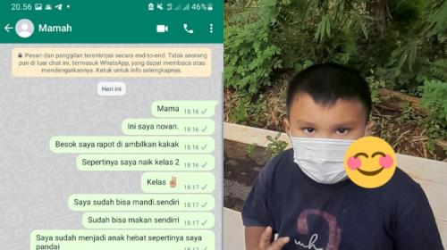 Viral! Anak SD Chat Mendiang sang Ibu, Pamer Nilai Rapor