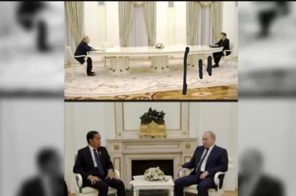 Beda Pertemuan Putin dengan Presiden Jokowi dan Macron, Tak Ada Meja Panjang Pemisah