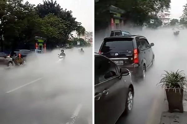 Kabut Gas CO2 Menutup Jalan di Cimone Tangerang, Warga Panik