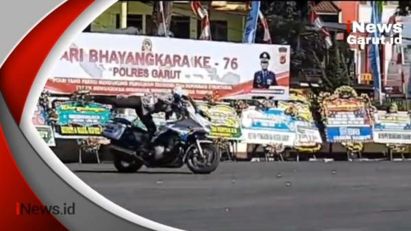 Warnai Peringatan HUT Bhayangkara di Mapolres Garut Aksi Drifting dan Penumpasan Penjahat