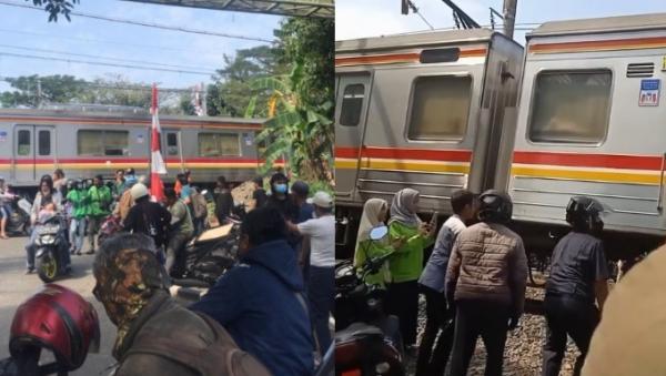 KRL Hantam Sepeda Motor di Bintaro Pondok Ranji