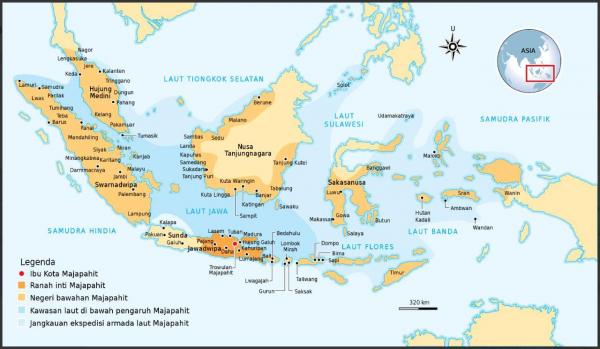 Daftar Lengkap Wilayah Kekuasaan Majapahit, Meliputi Malaysia dan Brunei