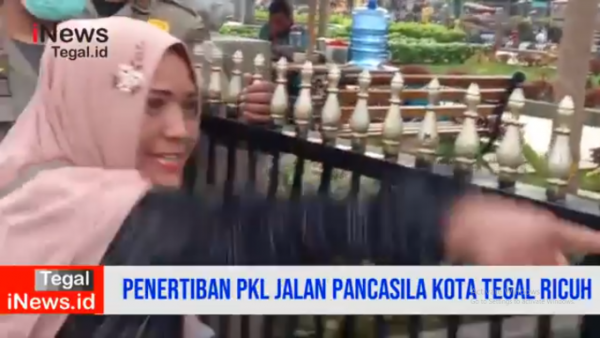 Video Penertiban PKL Jalan Pancasila Kota Tegal Berlangsung Ricuh