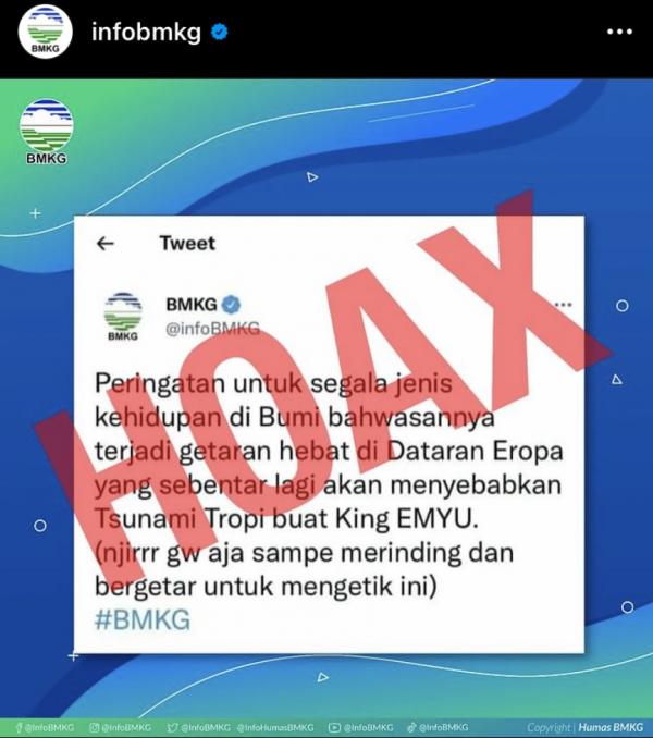 BMKG Labeli Hoax Cuitan Tsunami Trofi untuk MU, Warganet Beri Komentar Kocak!