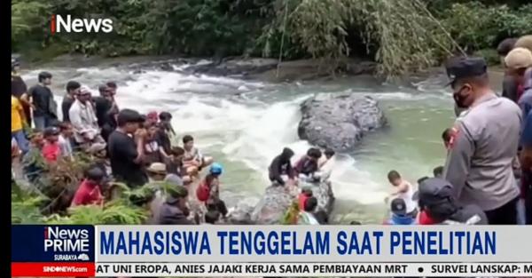 Sedang Penelitian Mesin Turbin, Mahasiswa Tenggelam di Sungai Rea