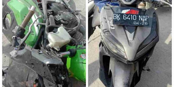 Tabrakan sepeda Motor Ninja Vs Vario, Remaja Putri tewas di Lokasi kejadian