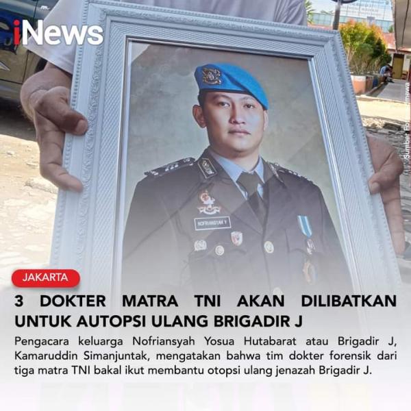Autopsi Ulang Brigadir J, 3 Dokter Matra TNI Akan Dilibatkan