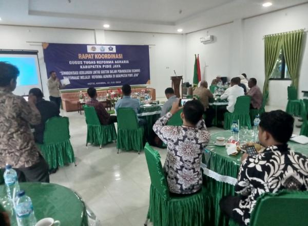 BPN Pidie Jaya Kembali Gelar Rapat Koordinasi Gugus Tugas Reforma Agraria Tahun 2022