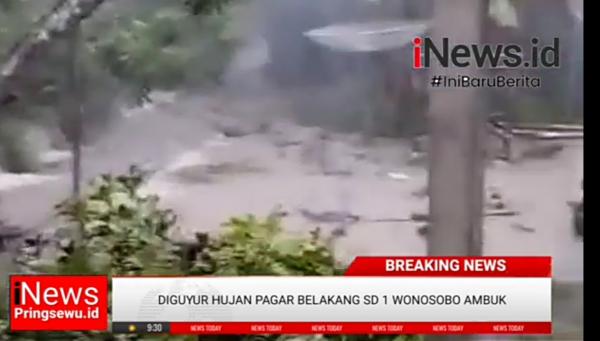 Video Banjir Mengakibatkan Ambrol Pagar Sekolah SDN Satu Wonosobo