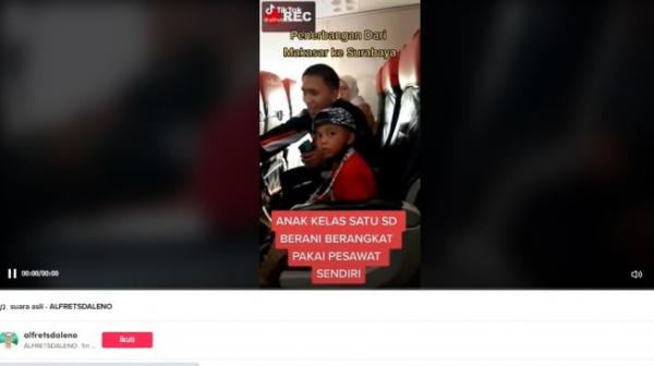 Viral Anak Kelas 1 SD Berani naik Pesawat Makassar Surabaya Seorang Diri