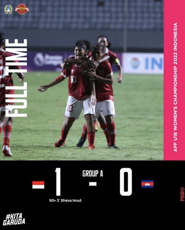 Hasil Piala AFF Wanita U-18 2022 Indonesia vs Kamboja, Skuad Garuda Pertiwi Unggul dengan Skor Tipis