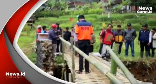 Lokasi Bencana di Banjarwangi, Wabup Garut  Sebut Kerugian Capai 10 Miliar untuk Jembatan