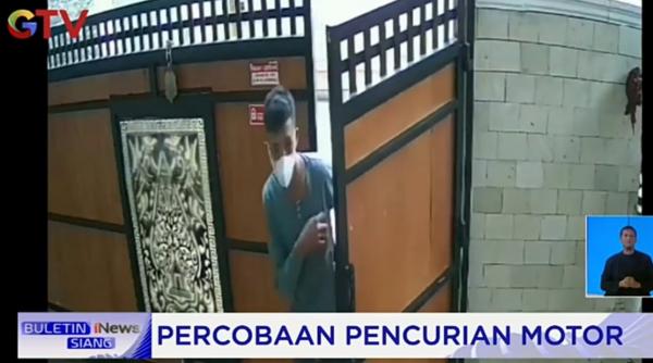 Viral  Wajah Pelaku Pencuri Motor Terekam CCTV Di Bandar Lampung