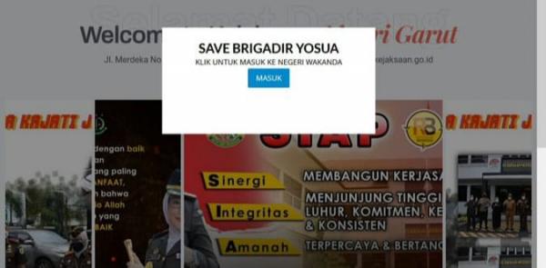 Website Kejari Garut Hilang Diretas, Hacker Sempat Mengulas Kasus Brigadir Yosua