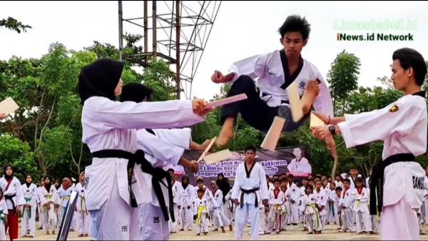 Video, Ratusan Taekwondoin Gelar Latihan di Bangka Barat