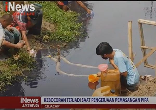 BBM Jenis Pertalite Tumpah ke Sungai di Cilacap