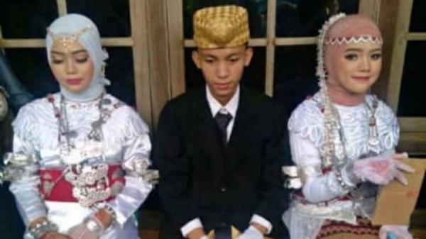 Pernikahan Dilakukan Oleh Seorang Pria di Lampung Utara Dengan Dua Mempelai Perempuan Sekaligus
