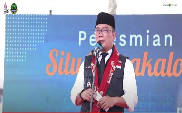 Resmikan Setu Rawa Kalong, Ridwan Kamil: Bukti Cinta Saya ke Warga Depok