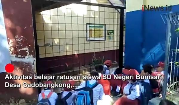 Video Viral Gerbang Ditutup Ratusan Siswa SDN Bunisari Tak Bisa Belajar