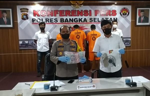 Berbekal CCTV, Polres Bangka Selatan Berhasil Ungkap Kasus Pencurian Toko Kelontong