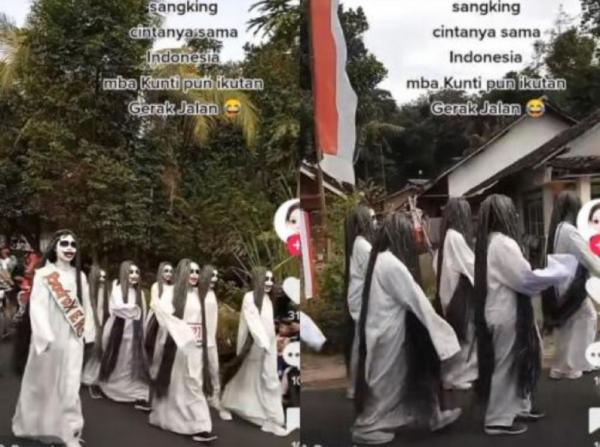 Viral! Rombongan 'Kuntilanak' Ikut Rayakan HUT Ke-77 RI